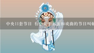 中央11套节目 有个关于书法和戏曲的节目叫翰墨什么的 讲述许多艺术家的，麻烦谁知到的告诉我下，我想下载