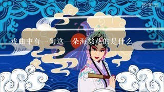 戏曲中有1句这1朵海棠花的是什么